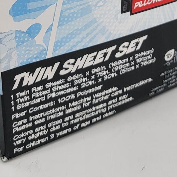 Marvel Comics Twin Sheet Set Flat Fitted Pillowcase Kids Bed Room Superheroes - Picture 4 of 4